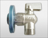 Кран шаровый 1/2"х1/2" ш/ш угловой матовый c отражателем ТЕБО