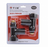 Вентиль угловой Г/Г 1"х3/4" колпак, пара для полотенцесушителя TIM KV01-LFF043B Черный  