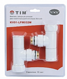 Вентиль угловой Г/Ш 3/4"х1/2" колпак, пара для полотенцесушителя TIM KV01-LFM032W БЕЛЫЙ