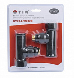 Вентиль угловой Г/Ш 3/4"х1/2" колпак, пара для полотенцесушителя TIM KV01-LFM032B ЧЕРНЫЙ