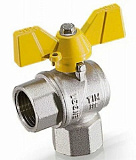 Кран шаровой для газа угловой (бабочка) никелированный  1/2" г/г TIM DE112L 